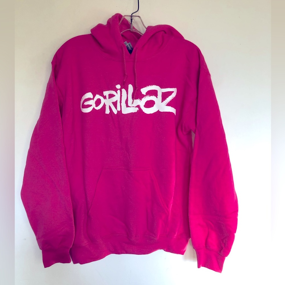 Gorillaz Rock Band Pink Hoodie Sweatshirt - Picture 3 of 5